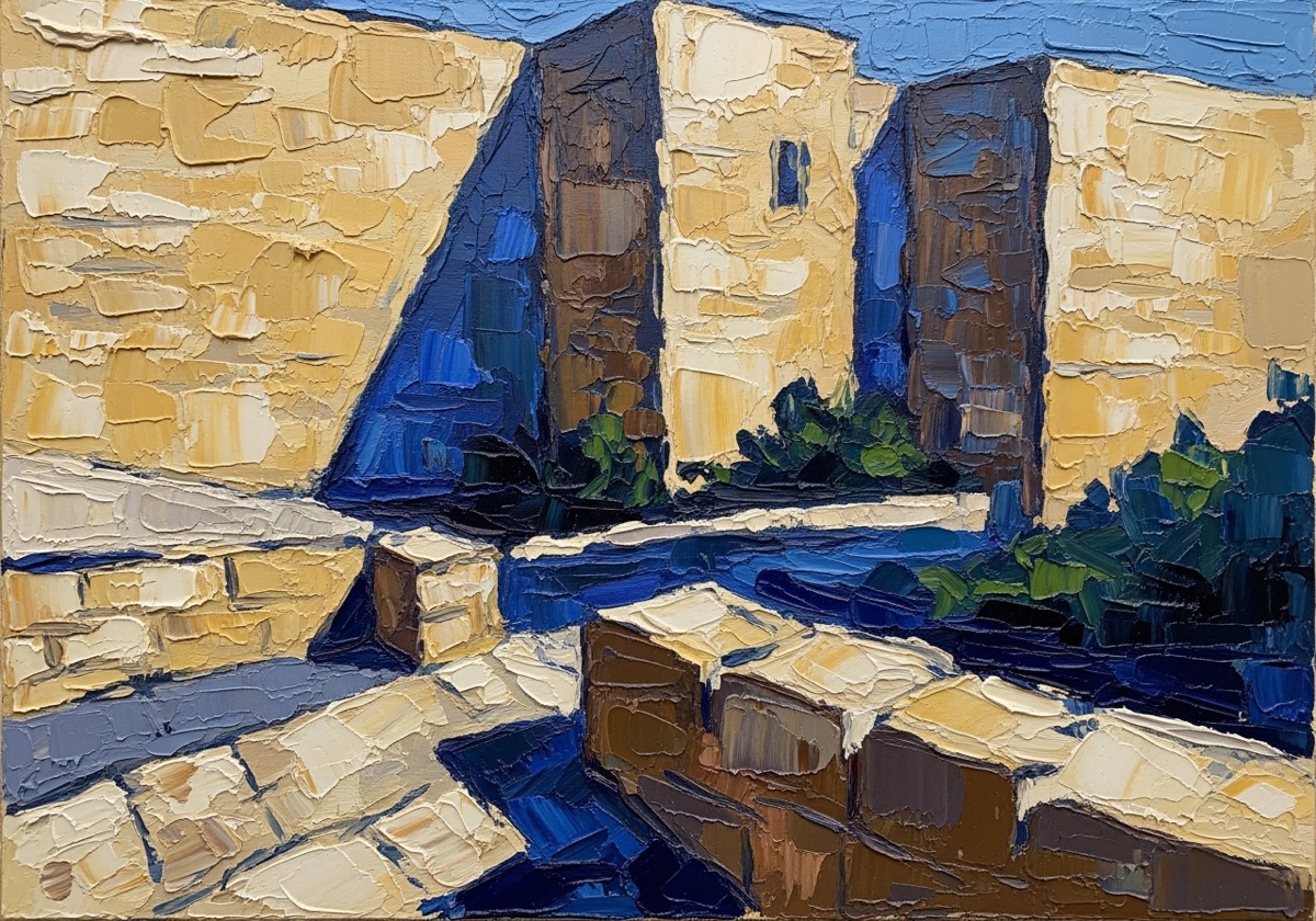 ראם תמר - ציור נוף ירושלמי, שמן על בד